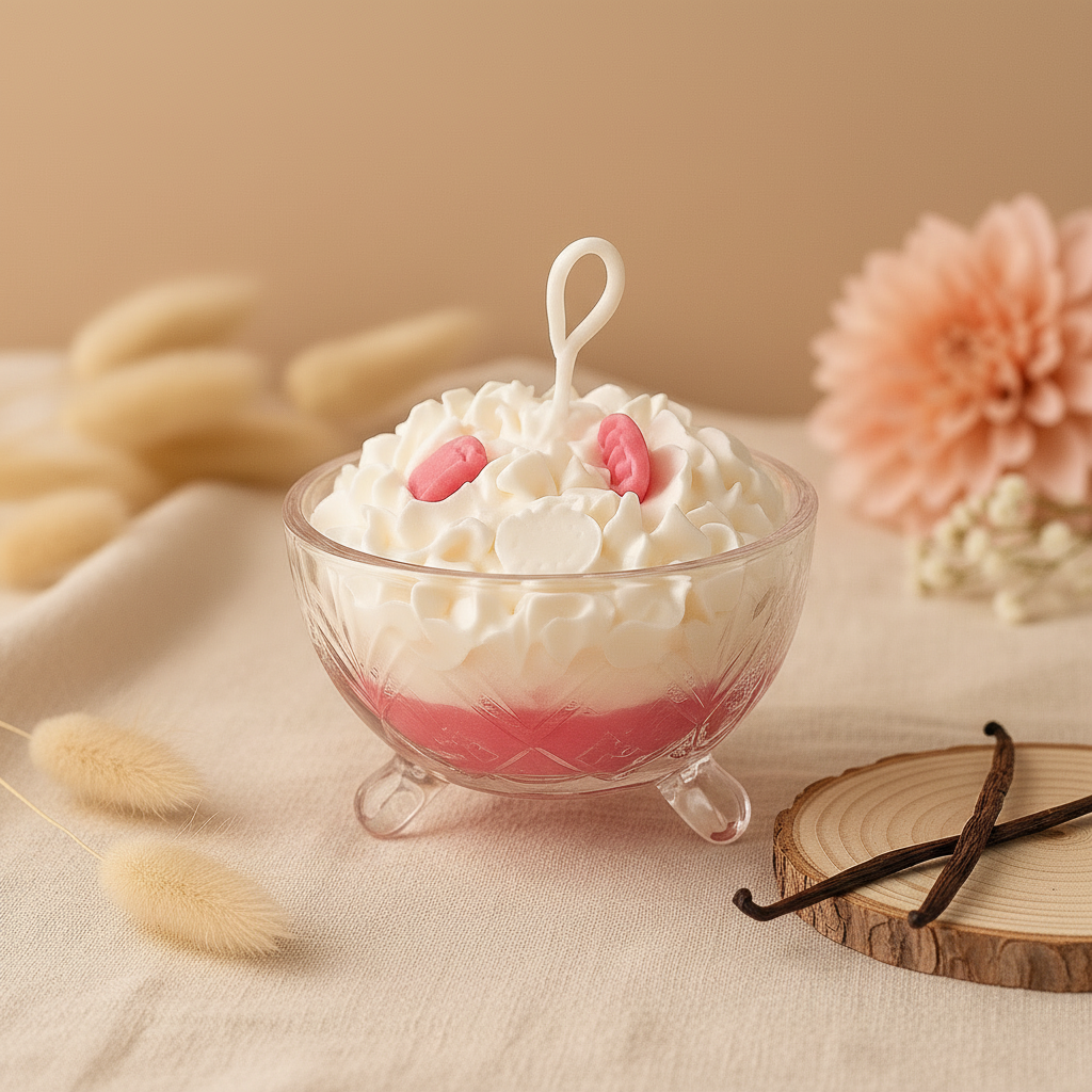 Vanilla Cream Candle in cozy setting